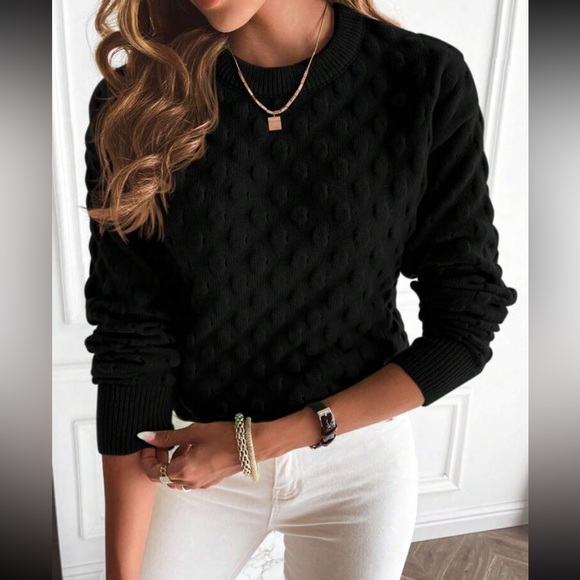 Luxe popcorn knit sweater top - Picture 7 of 16